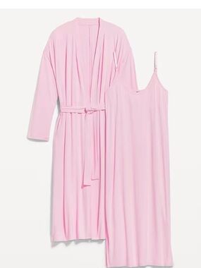 Old Navy Maternity Light Pink Chemise with Matching Long Robe